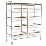 Vintage Snack Storage Rack, Gap Cart, Multi-Tiered Kitchen Fruit and Vegetable Basket with Wheels, Mobile Organizer