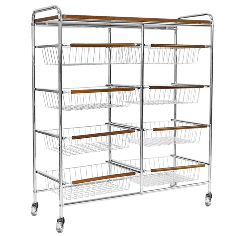 Vintage Snack Storage Rack, Gap Cart, Multi-Tiered Kitchen Fruit and Vegetable Basket with Wheels, Mobile Organizer