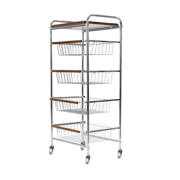 Household Snack Storage Rack, Simple Multi-Tier Rolling Kitchen Cart with Organizer