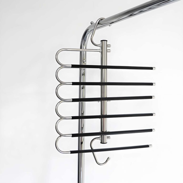Foldable Trouser Hanger, Stainless Steel Wardrobe Organizer, Multi-layer Non-slip Pant Clips, Multifunctional Clothes Hanger for Storage