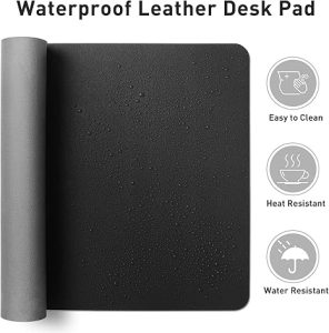 Oversized Leather Desk Mat for Office, Laptop, Mouse Pad, Keyboard, Study, Writing – Simple and Waterproof
