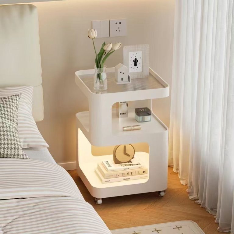 [Bedroom Space Saver] 3‑Tier Mobile Bedside Storage Cart: Instantly Creates a Tidy Corner Even in Small Spaces